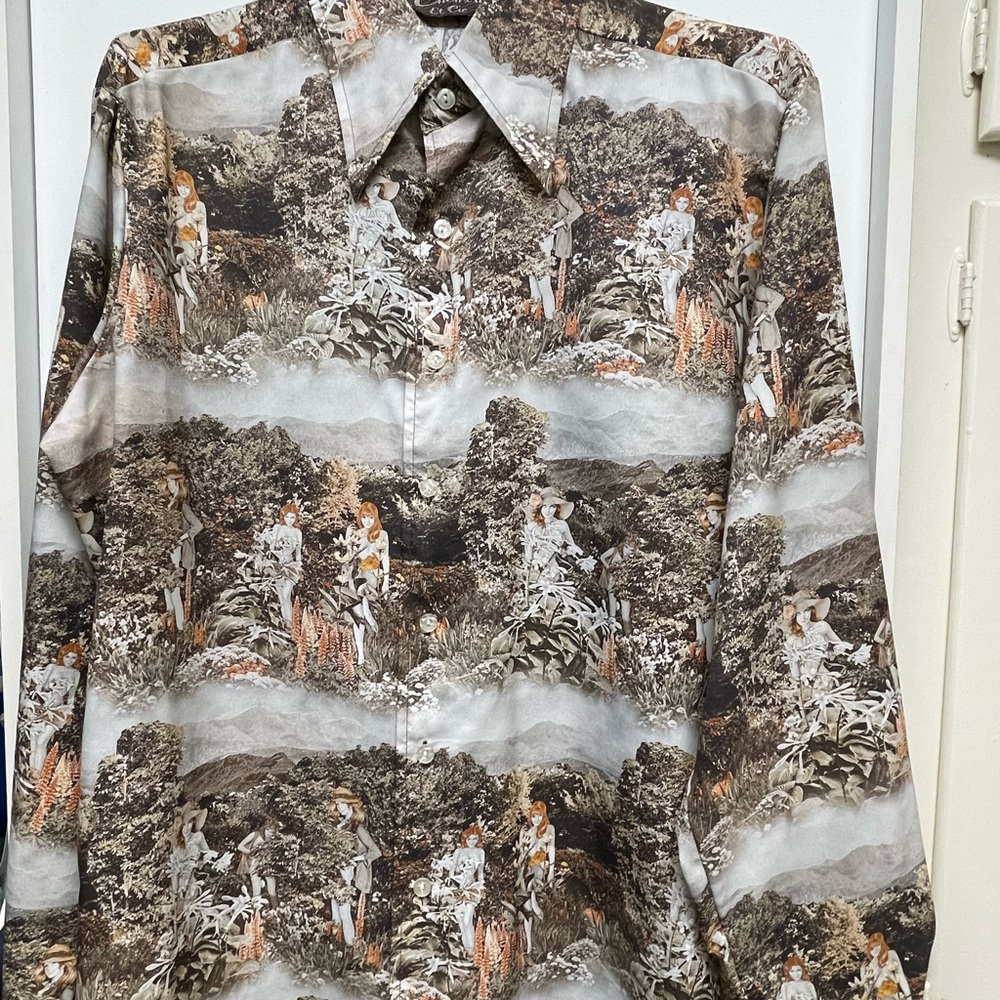 Men’s LS Vargus Playboy Shirt, 1970s, 16.5”